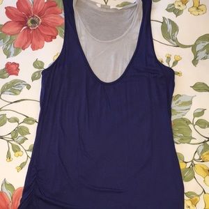 Athleta blue with gray layered yoga tank top